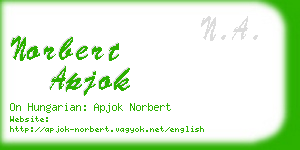 norbert apjok business card